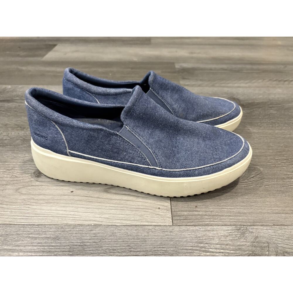 Vionic Kearney Blue Size 10 Slip On Women's Platform Comfort Leather Shoes